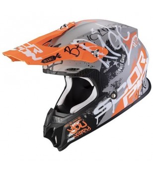 Casque SCORPION VX-16 AIR ORATIO Gris Mat-Orange